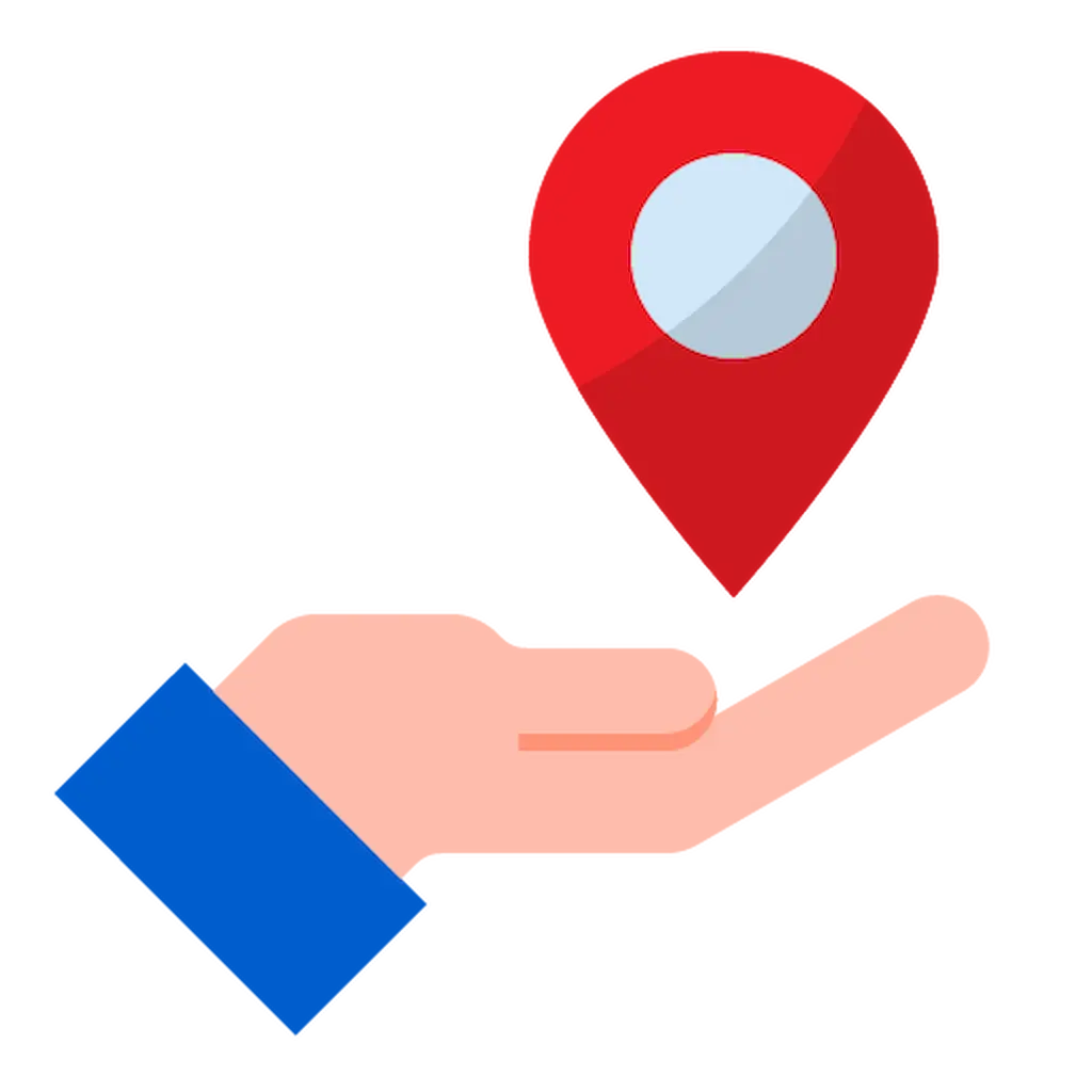 icono de mano relacionado con el seo local